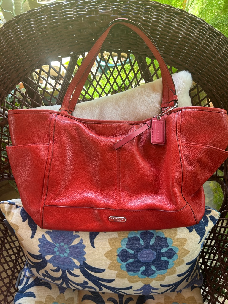 Coach Red Pebbled Leather Everyday Tote